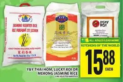 Food Basics Y&Y THAI HOM, LUCKY KOI OR MEKONG JASMINE RICE offer