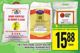 Food Basics Y&Y THAI HOM, LUCKY KOI OR MEKONG JASMINE RICE offer