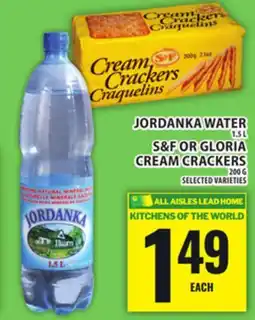 Food Basics JORDANKA WATER S&F OR GLORIA CREAM CRACKERS offer