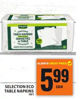 Food Basics SELECTION ECO TABLE NAPKINS offer