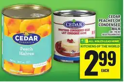 Food Basics CEDAR PEACHES OR CONDENSED MILK offer