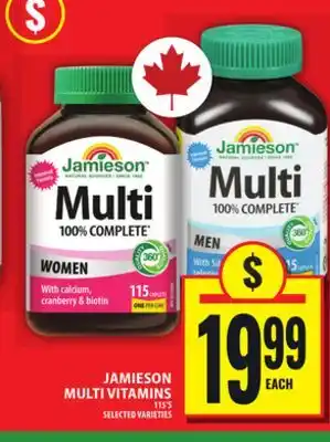Food Basics JAMIESON MULTI VITAMINS offer