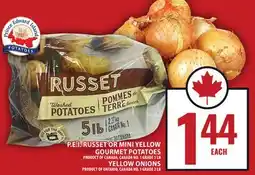 Food Basics P.E.I. RUSSET OR MINI YELLOW GOURMET POTATOES OR YELLOW ONIONS offer