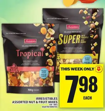 Food Basics IRRESISTIBLES ASSORTED NUT & FRUIT MIXES offer