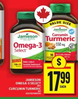Food Basics JAMIESON OMEGA-3 SELECT OR CURCUMIN TURMERIC offer