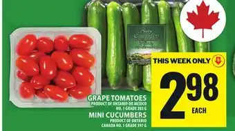 Food Basics GRAPE TOMATOES OR MINI CUCUMBERS offer