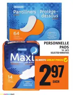 Food Basics PERSONNELLE PADS offer