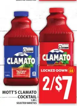 Food Basics MOTT'S CLAMATO COCKTAIL offer