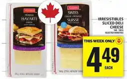 Food Basics IRRESISTIBLES SLICED DELI CHEESE offer