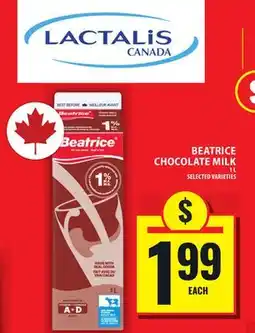 Food Basics BEATRICE CHOCOLATE MILK offer