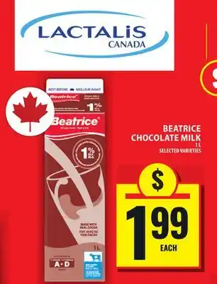 Food Basics BEATRICE CHOCOLATE MILK offer