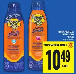 Food Basics BANANA BOAT SUNSCREEN offer