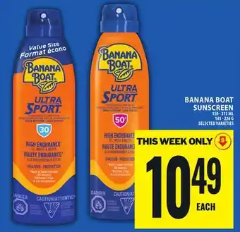 Food Basics BANANA BOAT SUNSCREEN offer