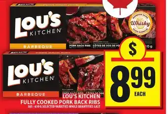 Food Basics LOU'S KITCHEN FULLY COOKED PORK BACK RIBS offer