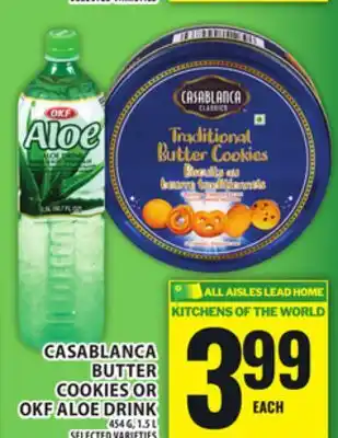 Food Basics CASABLANCA BUTTER COOKIES OR OKF ALOE DRINK offer