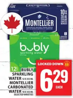 Food Basics BUBLY SPARKLING WATER OU MONTELLIER CARBONATED WATER offer