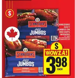 Food Basics SCHNEIDERS JUICY JUMBOS OR RED HOTS WIENERS offer