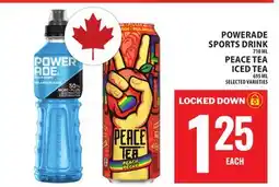 Food Basics POWERADE SPORTS DRINK, PEACE TEA ICED TEA offer