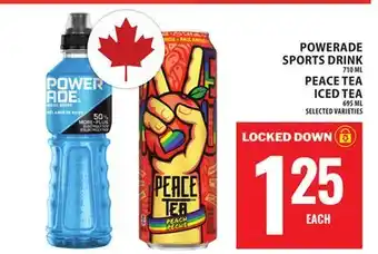 Food Basics POWERADE SPORTS DRINK, PEACE TEA ICED TEA offer
