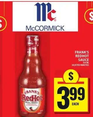 Food Basics FRANK'S REDHOT SAUCE offer