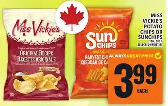 Food Basics MISS VICKIE'S POTATO CHIPS OR SUNCHIPS offer