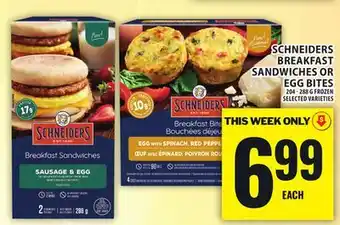 Food Basics SCHNEIDERS BREAKFAST SANDWICHES OR EGG BITES offer