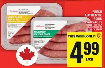 Food Basics FRESH AUTHENTIC PORK SAUSAGES offer