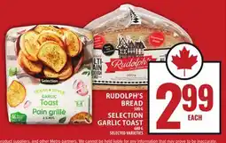 Food Basics RUDOLPH'S BREAD OR SELECTION GARLIC TOAST offer