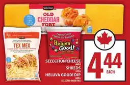 Food Basics SELECTION CHEESE,SHREDS OR HELUVA GOOD! DIP offer