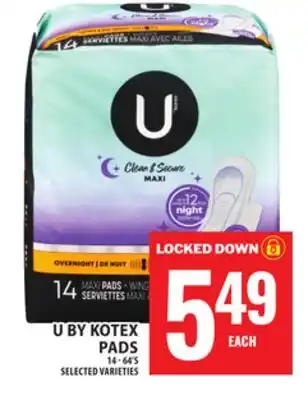 Food Basics U BY KOTEX PADS offer