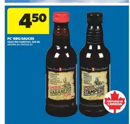 Real Canadian Superstore PC BBQ SAUCES, 500 ML offer