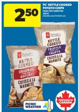 Real Canadian Superstore PC KETTLE COOKED POTATO CHIPS, 200 G offer