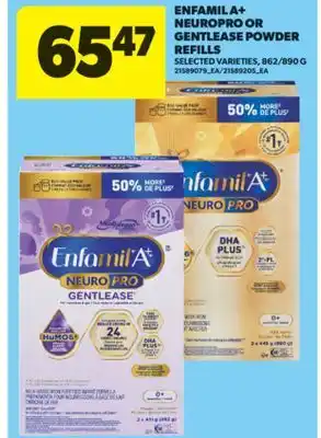 Real Canadian Superstore ENFAMIL A + NEUROPRO OR GENTLEASE POWDER REFILLS, 862/890 G offer