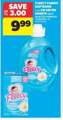 Real Canadian Superstore FLEECY FABRIC SOFTENER, 3.5 L OR DRYER SHEETS, 200'S offer