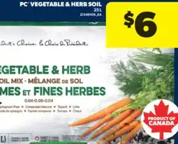 Real Canadian Superstore PC VEGETABLE & HERB SOIL, 25 L offer