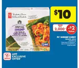 Real Canadian Superstore PC SHRIMP CURRY, 400 G offer