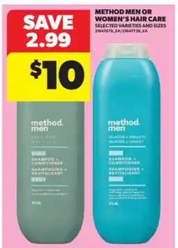 Real Canadian Superstore METHOD MEN OR WOMEN'S HAIR CARE offer