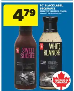 Real Canadian Superstore PC BLACK LABEL BBQ SAUCE, 350 ML offer