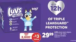 Real Canadian Superstore LUVS ECONO PACK DIAPERS, SIZE 3-7, 88-168' S offer