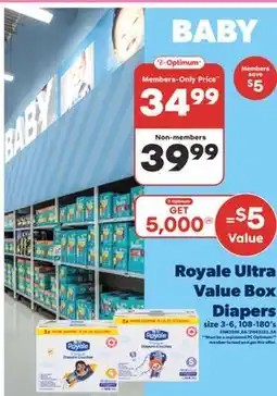 Real Canadian Superstore ROYALE ULTRA VALUE BOX DIAPERS, 108-180'S offer
