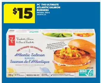 Real Canadian Superstore PC THE ULTIMATE ATLANTIC SALMON BURGERS, 500 G offer