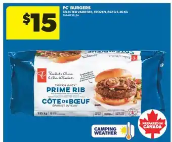 Real Canadian Superstore PC BURGERS, 852 G - 1.36 KG offer