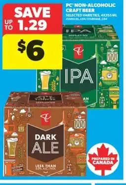 Real Canadian Superstore PC NON-ALCOHOLIC CRAFT BEER, 4X355 ML offer