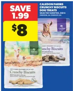 Real Canadian Superstore CALEDON FARMS CRUNCHY BISCUITS DOG TREATS, 550 G offer