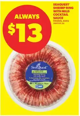 Real Canadian Superstore SEAQUEST SHRIMP RING WITH MILD COCKTAIL SAUCE, 454 G offer
