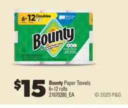 Real Canadian Superstore BOUNTY PAPER TOWELS, 6 = 12 rolls offer