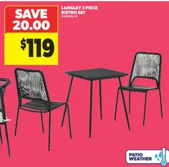 Real Canadian Superstore LANGLEY 3 PIECE BISTRO SET offer