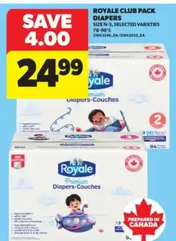 Real Canadian Superstore ROYALE CLUB PACK DIAPERS, 78-96'S offer