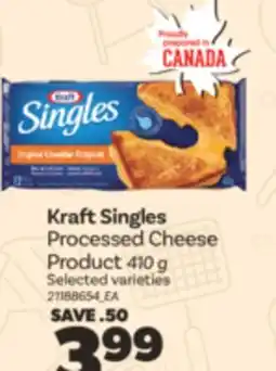 Real Canadian Superstore KRAFT SINGLES PROCESSED CHEESE PRODUCT, 410 G offer
