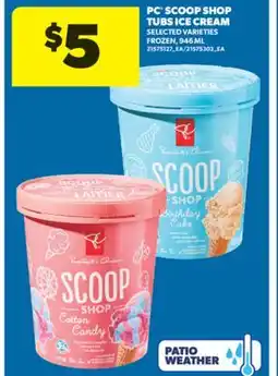 Real Canadian Superstore PC SCOOP SHOP TUBS ICE CREAM, 946 ML offer